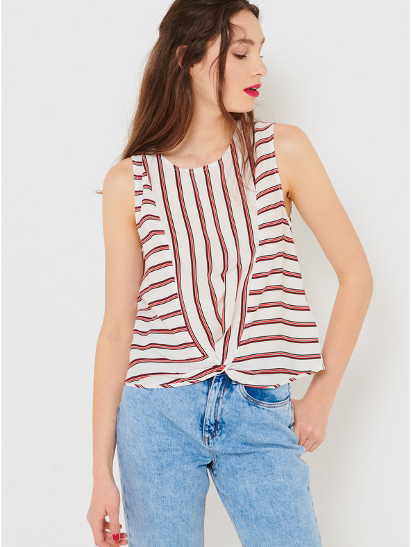 CAMAIEU Rdeče-bela črtasta majica CAMAIEU
