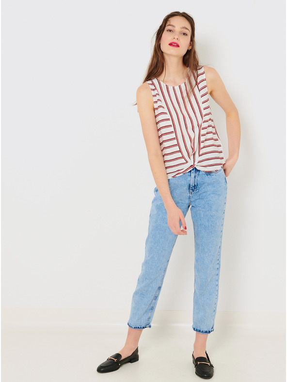 CAMAIEU Rdeče-bela črtasta majica CAMAIEU
