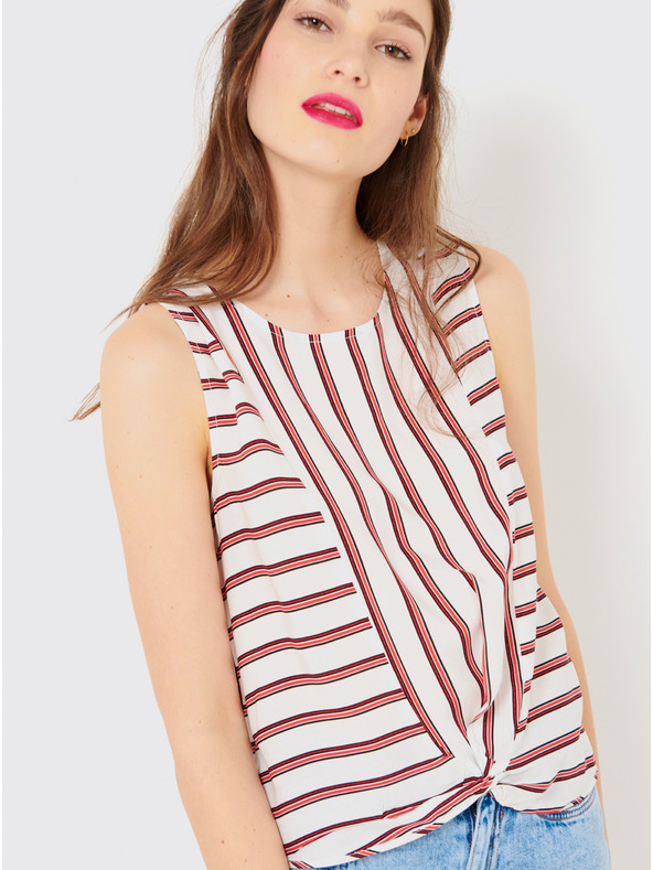 CAMAIEU Rdeče-bela črtasta majica CAMAIEU