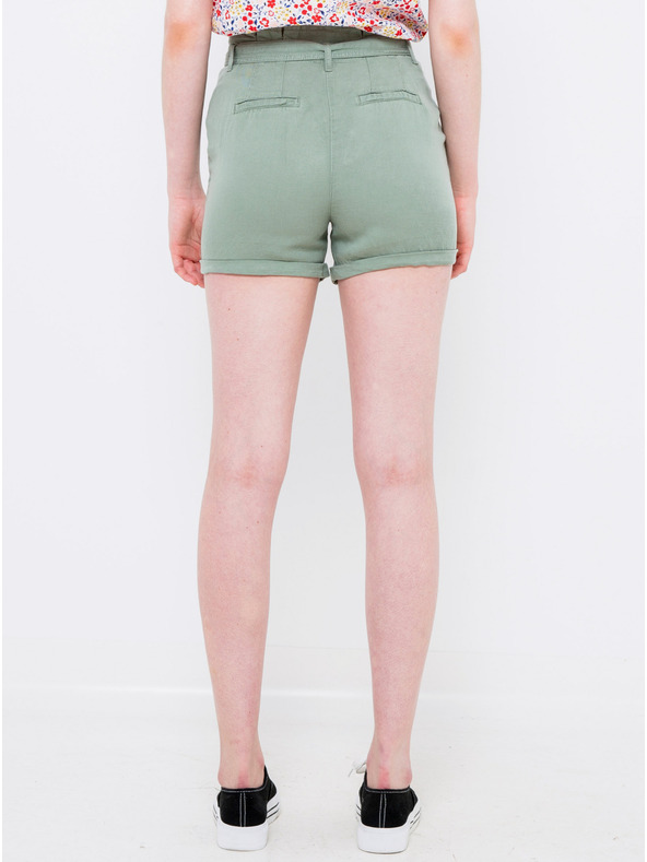 CAMAIEU Zelene lanene hlače CAMAIEU