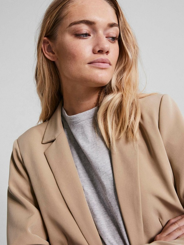 Pieces Bež blazer Pieces Bossy