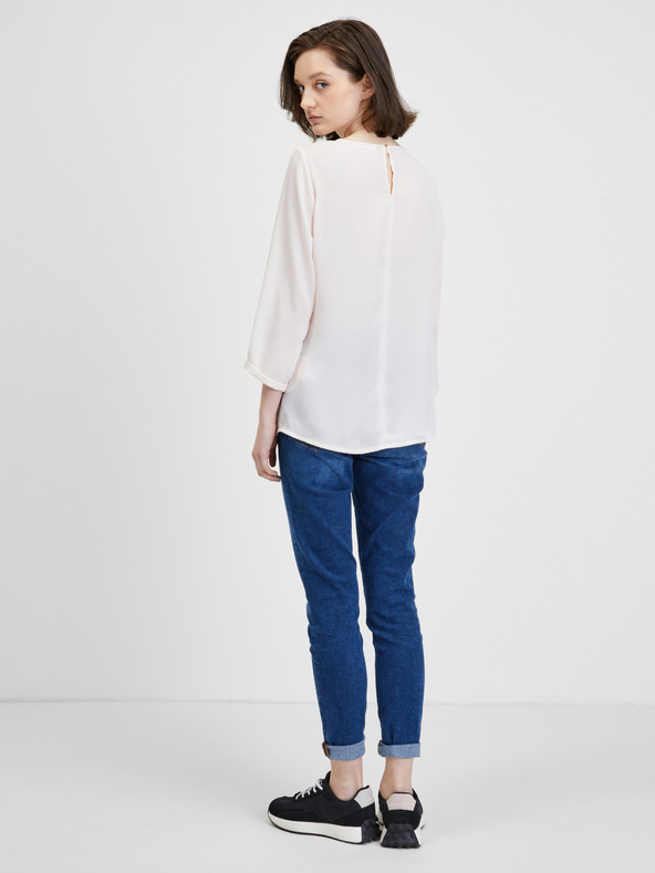 CAMAIEU Krem bluza s tričetrtinskimi rokavi CAMAIEU