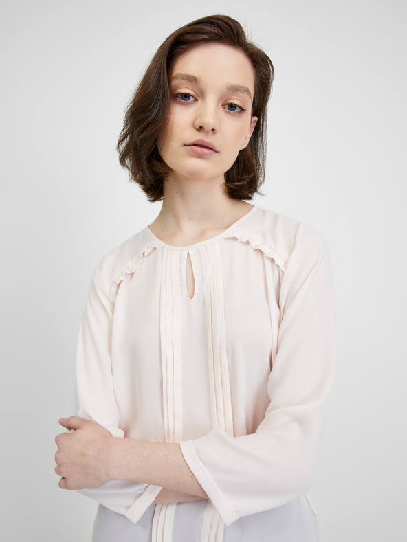 CAMAIEU Krem bluza s tričetrtinskimi rokavi CAMAIEU