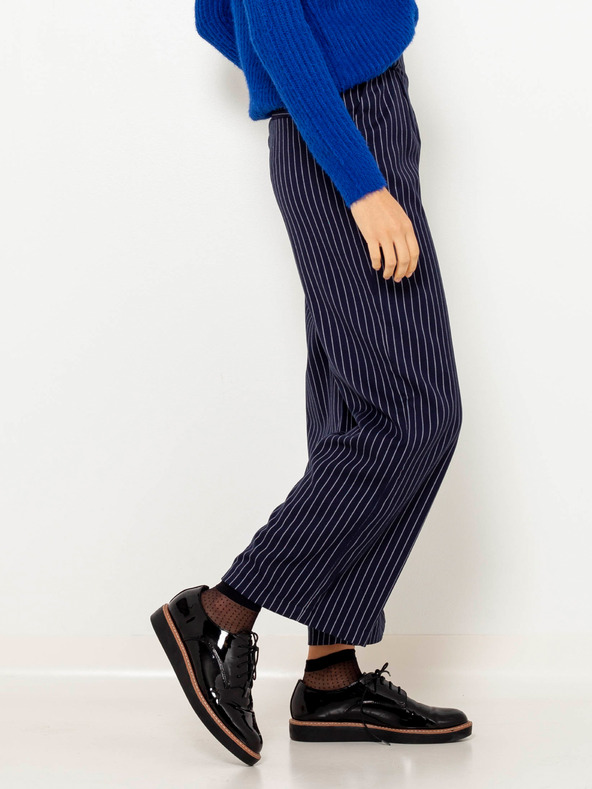 CAMAIEU Temno modre črtaste široke hlače CAMAIEU