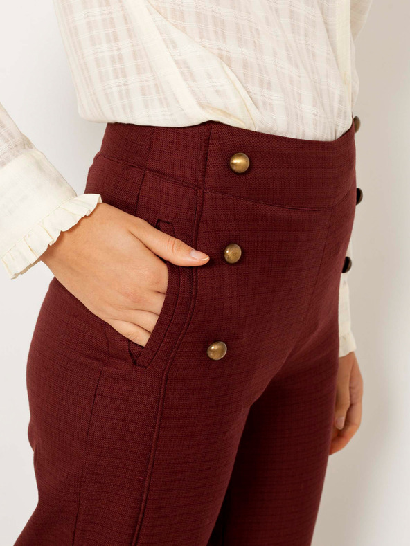 CAMAIEU Rjave široke krojene hlače CAMAIEU