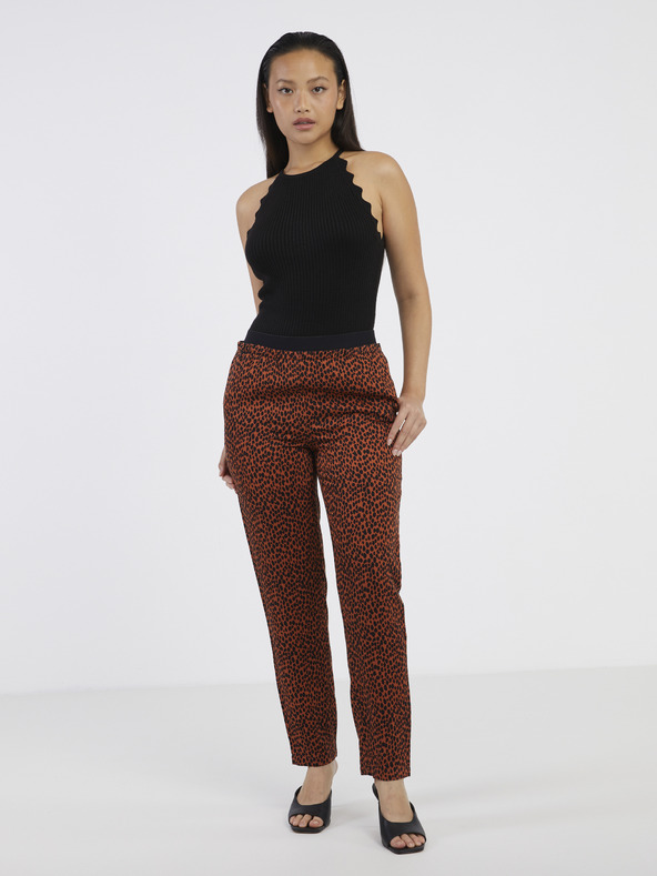 CAMAIEU Rjave vzorčaste hlače CAMAIEU