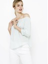 CAMAIEU Mentolova črtasta bluza CAMAIEU
