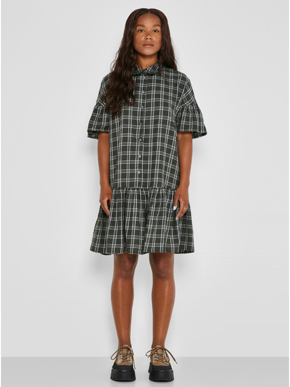 Noisy May Kaki karirasta srajčna obleka Noisy May Erik