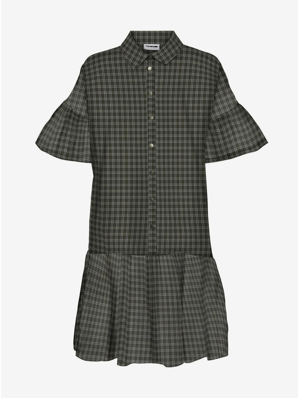 Noisy May Kaki karirasta srajčna obleka Noisy May Erik