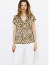 CAMAIEU Bež bluza z vzorcem geparda CAMAIEU