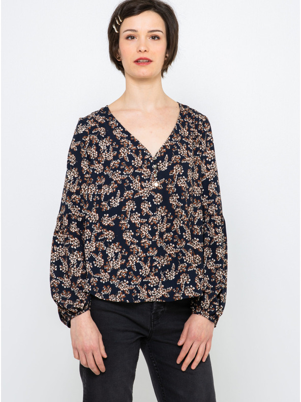 CAMAIEU Temno modra vzorčasta bluza CAMAIEU