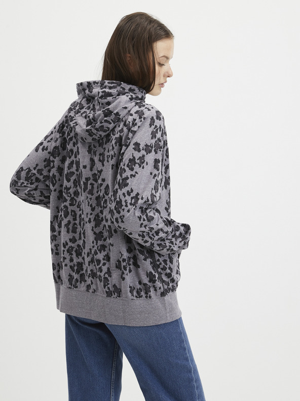 Nike Siva ženska kapuca z zadrgo z vzorcem Nike