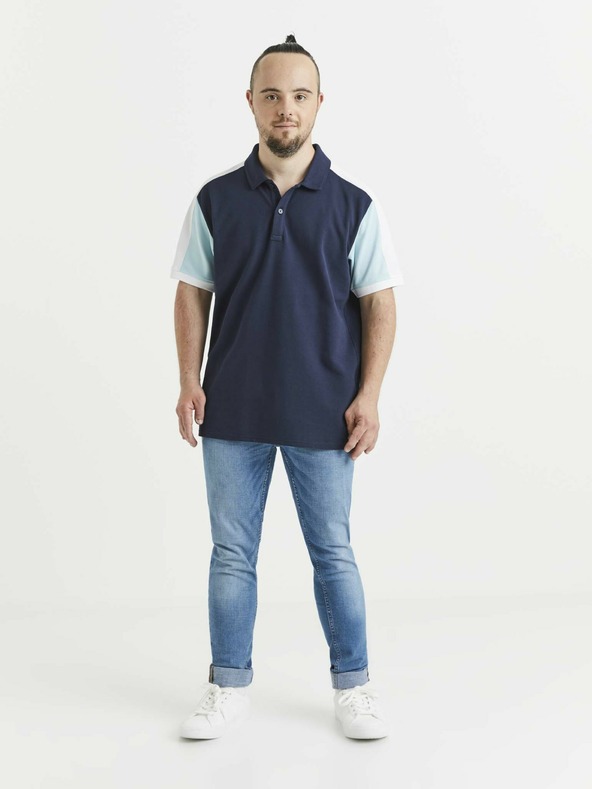 Celio Temno modra moška polo majica Celio
