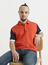 Celio Modra in oranžna moška polo majica Celio