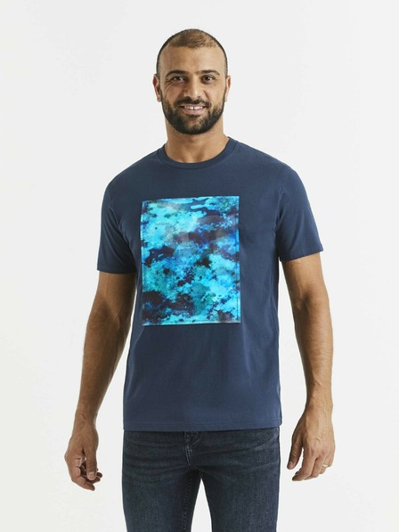 Celio Temno modra moška majica s potiskom Celio
