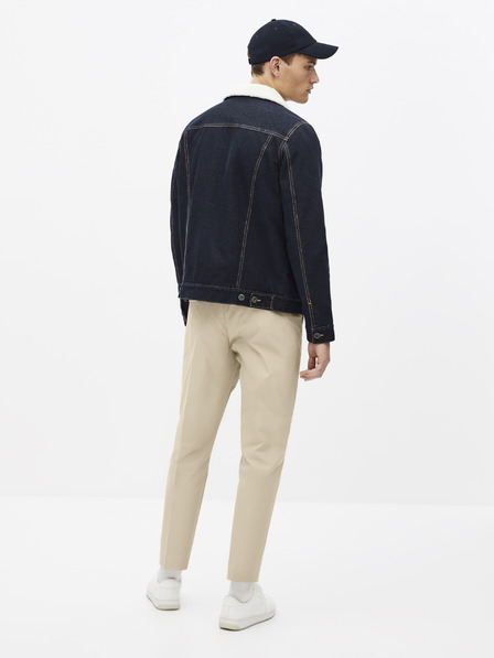 Celio Temno modra jakna iz džinsa z umetnim krznom Celio Susherpa