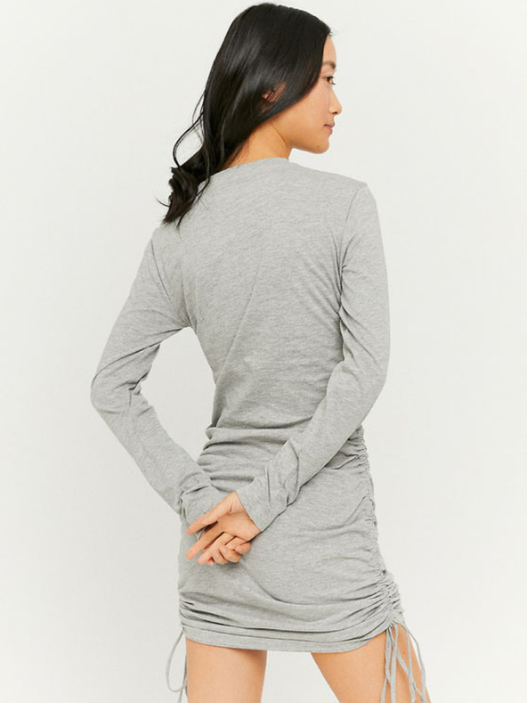 TALLY WEiJL Svetlo siva mini obleka brez rokavov s stranskimi vezmi TALLY WEiJL