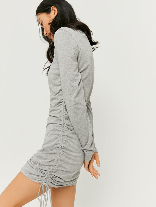 TALLY WEiJL Svetlo siva mini obleka brez rokavov s stranskimi vezmi TALLY WEiJL