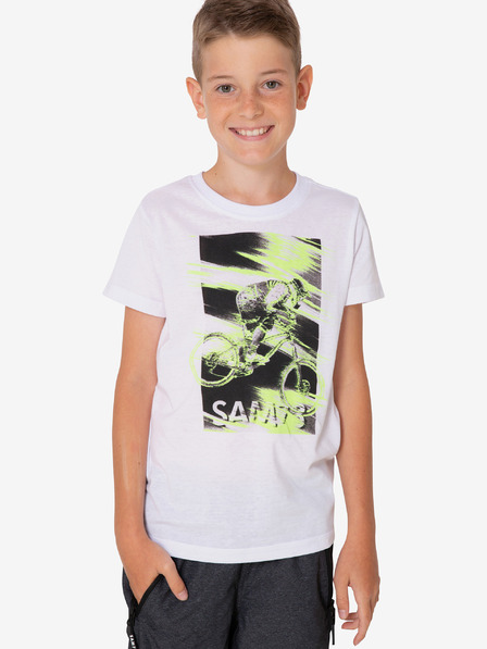 Sam 73 Bela fantovska majica s potiskom SAM 73