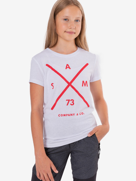 Sam 73 Bela dekliška majica s potiskom SAM 73