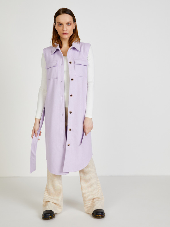 Pieces Svetlo vijoličast dolg telovnik Pieces Haven