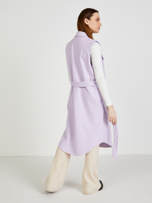 Pieces Svetlo vijoličast dolg telovnik Pieces Haven