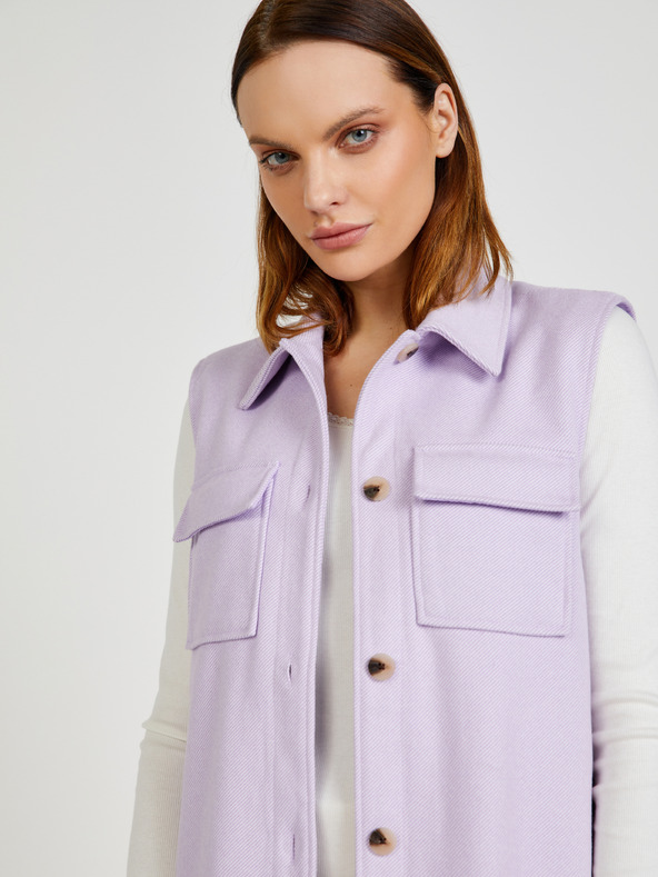 Pieces Svetlo vijoličast dolg telovnik Pieces Haven