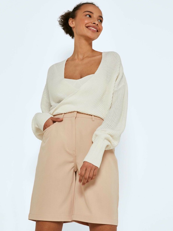 Noisy May Bež široke kratke hlače Noisy May Drew