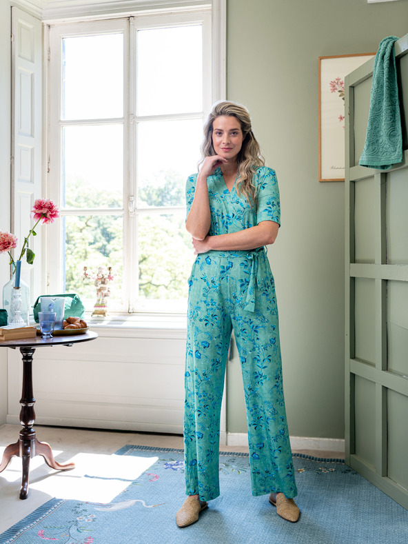 PiP studio Zelena ženska pižama PiP studio Tokyo Blossom Green