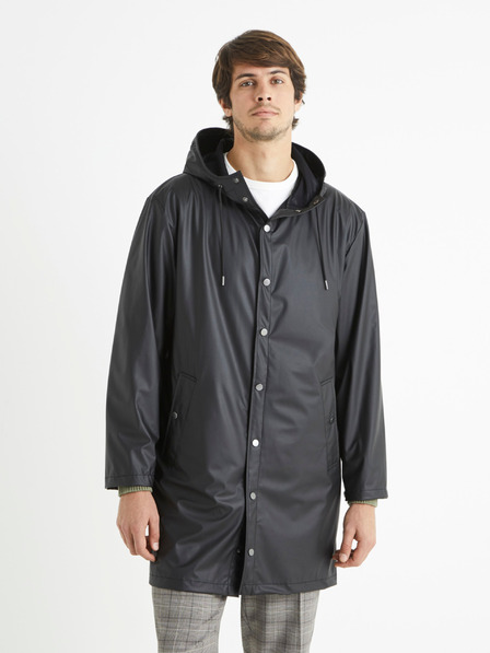Celio Črna moška parka s kapuco Celio