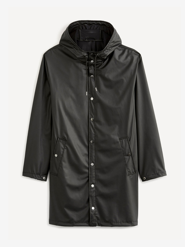 Celio Črna moška parka s kapuco Celio