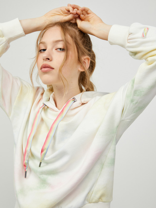 Ragwear Kremna ženska vzorčasta jopa s kapuco Ragwear Gobby Ombre