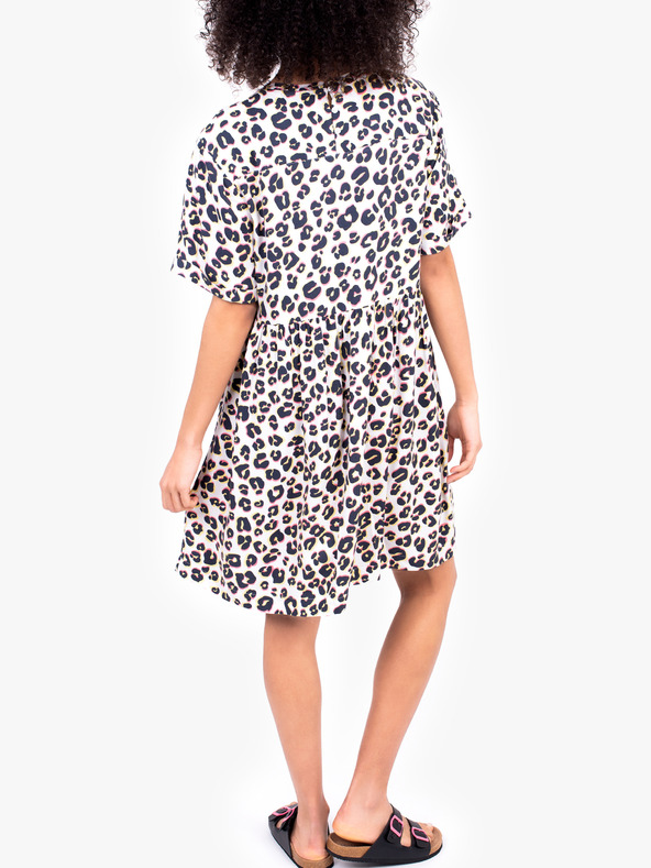 Brakeburn Bela ženska kratka obleka z živalskim vzorcem Brakeburn