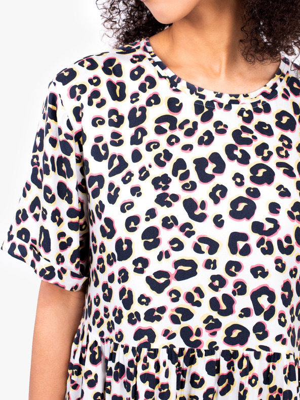 Brakeburn Bela ženska kratka obleka z živalskim vzorcem Brakeburn