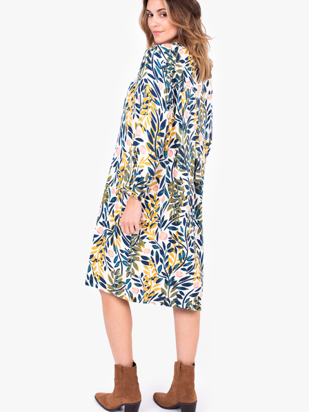 Brakeburn Bela ženska srajčna obleka z vzorcem Brakeburn