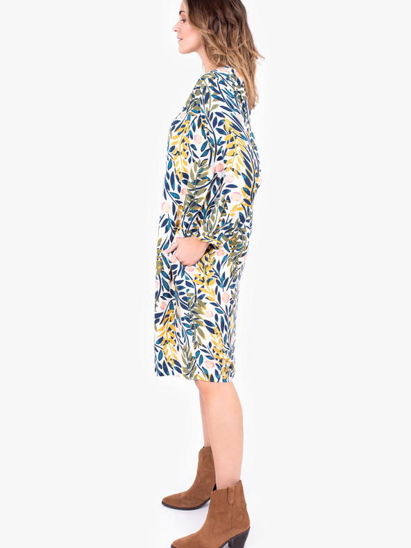 Brakeburn Bela ženska srajčna obleka z vzorcem Brakeburn