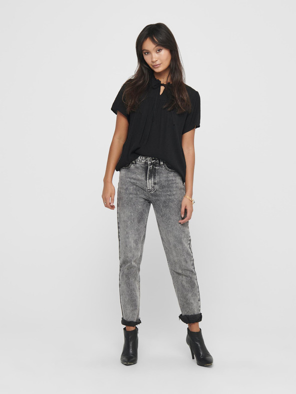 Jacqueline de Yong Črna vzorčasta bluza JDY Lima