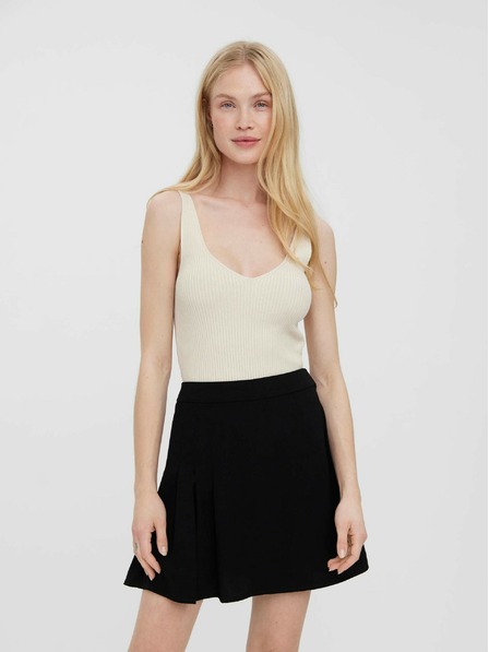 Vero Moda Kremna rebrasta osnovna majica VERO MODA Glory