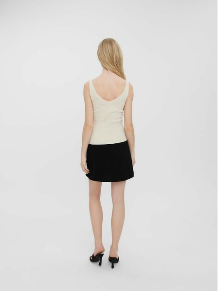 Vero Moda Kremna rebrasta osnovna majica VERO MODA Glory
