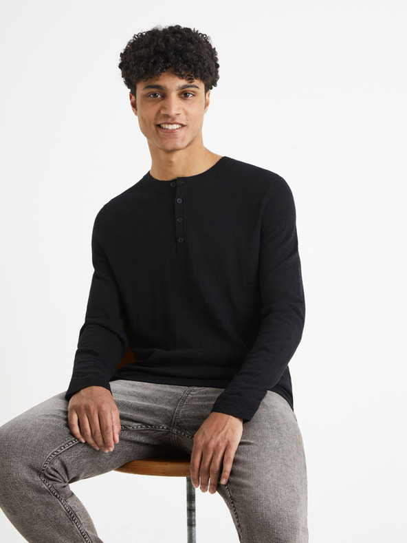 Celio Črna moška majica z žepom Celio Behenley