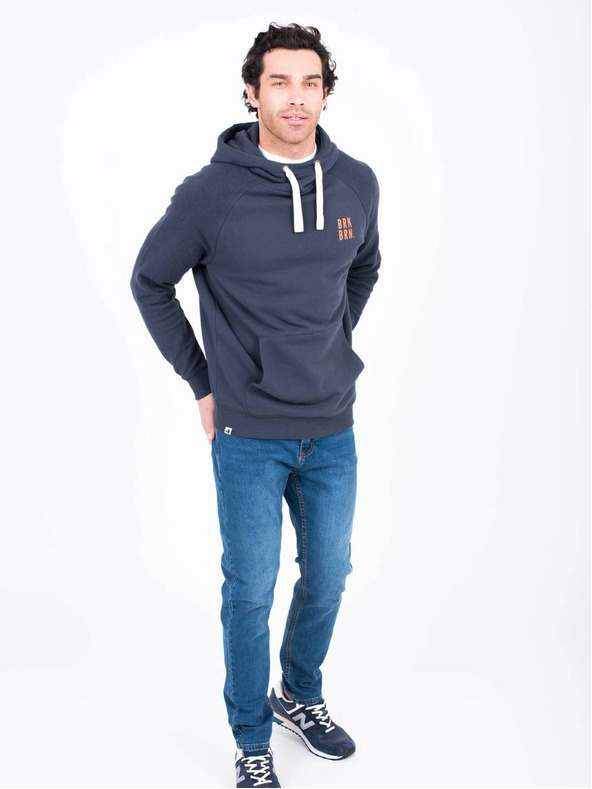 Brakeburn Temno modra moška majica s kapuco Brakeburn