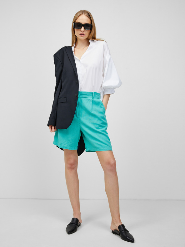 ONLY Turkizne lanene kratke hlače ONLY Caro