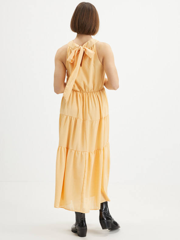 Pieces Oranžna maksi obleka Pieces Valentine