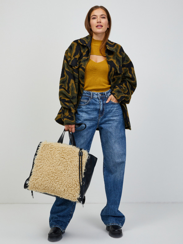 Jacqueline de Yong Gorčični rebrasti pulover/toper 2v1 JDY Sibba