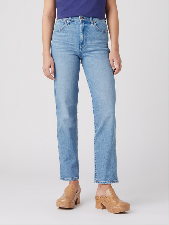 Wrangler Svetlomodre ženske kavbojke ravnega kroja Wrangler