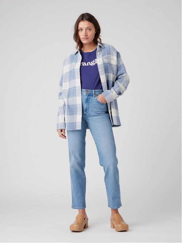 Wrangler Svetlomodre ženske kavbojke ravnega kroja Wrangler