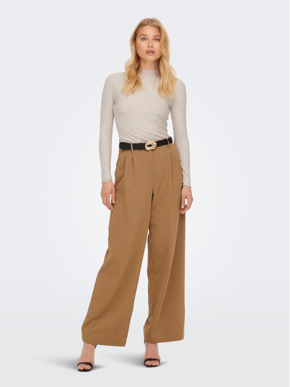 ONLY Bež ženska rebrasta majica ONLY Emma