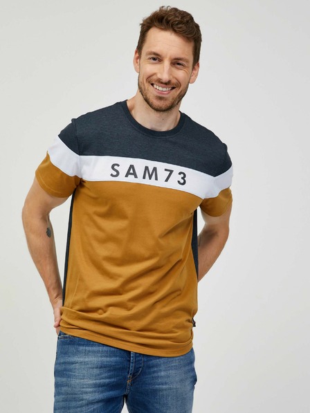 Sam 73 Sivo-rjava moška majica SAM 73 Kavix