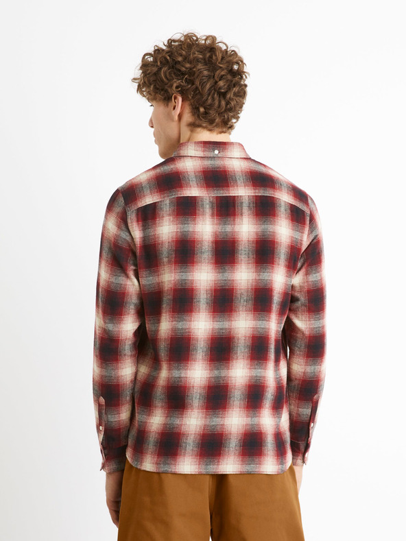 Celio Rdeča moška karirasta majica Celio Camulto