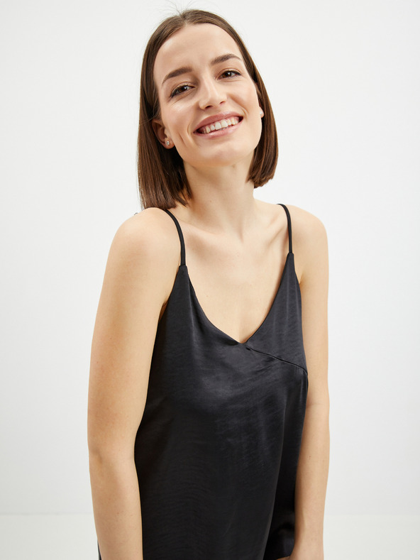 ONLY Črna satenasto midi obleko z naramnicami ONLY Cosmo